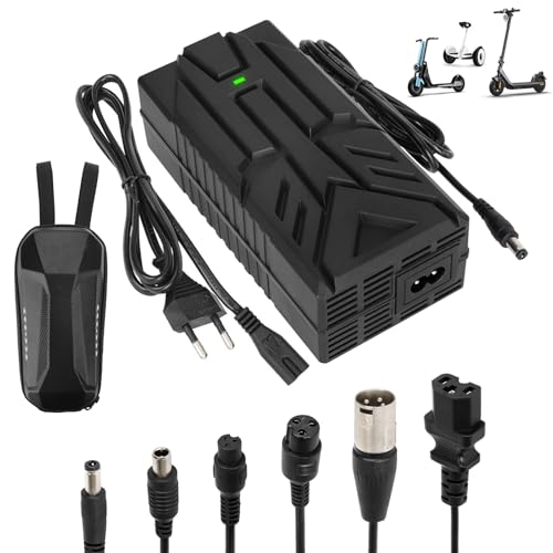 HPGAAVD 54,6V 2A Cargador Patinete Electrico，42V Carrgador para Hoverboard，48V Cargador Universal de baterías Litio con 6 Conectores，48V Carrgador rápida para E-Bike/Scooter+2L Bolsa Impermeable