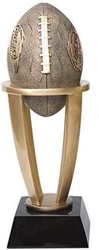 decade awards fantasy football league gold tower trophy | gridiron award - engraved plate on request 7.5 inches tall