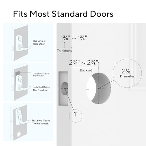 Image of ULTRALOQ Latch 5 Built-in WiFi Smart Lock with NFC, 5-in-1 Keyless Entry Door Lock with Touch Digital Keypad, Smart Handle Lock, App Control, Black