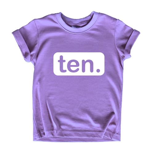 10th Birthday Shirt Girls 10 Year Old Girl Gifts Tshirt Ten yr Tenth Birthday Tees (US Age 14 Years 16 Years Purple)