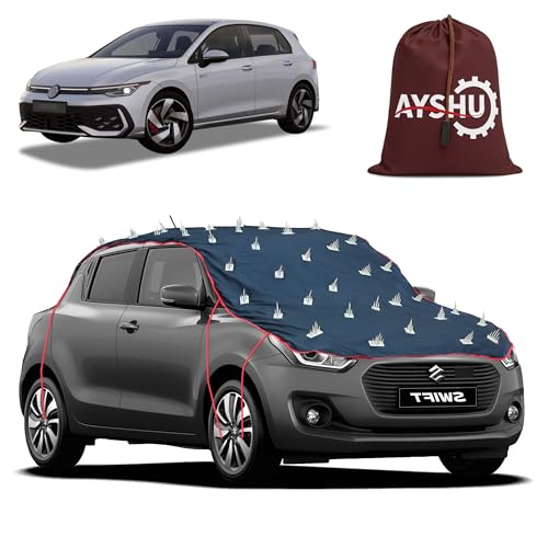Image of AYSHU Water-Resistant Spike Car Cover for Volkswagen GTI - Protects from Dogs, Monkeys, Dust, Sunlight & UV - Full Roof Universal Fit
