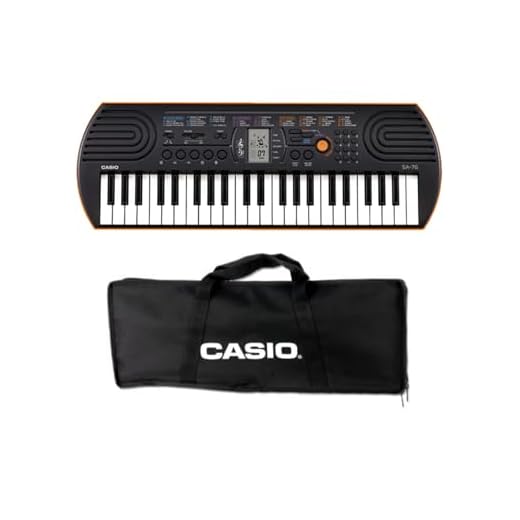 Tastiera Casio SA-76 a 44 Tasti con 8 Voci Polifoniche, Nera, con Borsa per il Trasporto