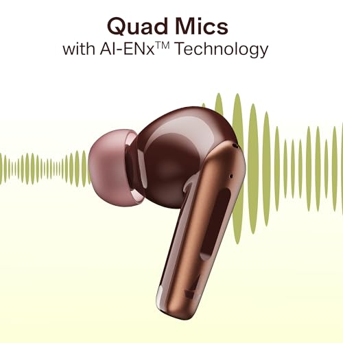 Image of Boat Airdopes Prime 512 (2026 Launch) Volume Swipe Control, 4Mics AI-ENx, 50H Battery, Multi Connect, App Support, BT v6.1, Bluetooth Earbuds, TWS Ear Buds Wireless Earphones with mic(Earth Brown)
