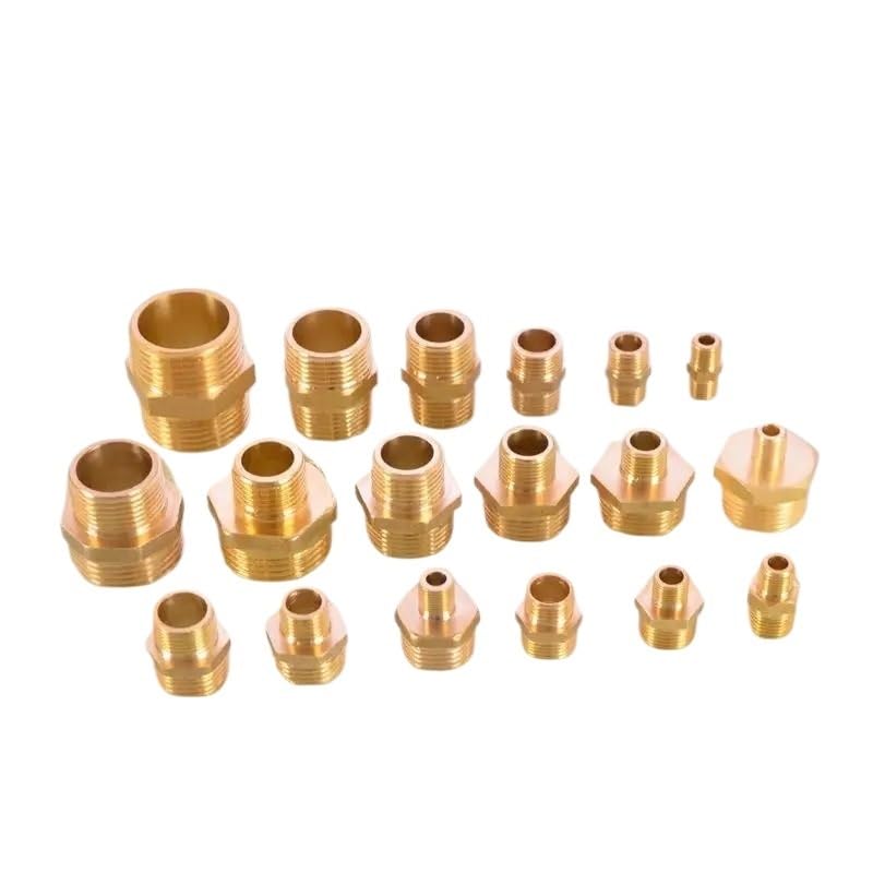 Adaptador reductor de latón macho a macho con rosca externa de 1/2 a 1/4 para gas