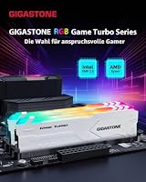 【RGB DDR4 RAM】 GIGASTONE Game Turbo 64GB Kit(4x16GB) DDR4 3200MHz PC4-25600 CL16-18-18-40 Intel XMP 2.0 AMD Ryzen 1.35V UDIMM 288Pin Nicht-ECC ungepuffert Desktop Hochleistung Arbeitsspeicher-Weiß – Ansicht 2