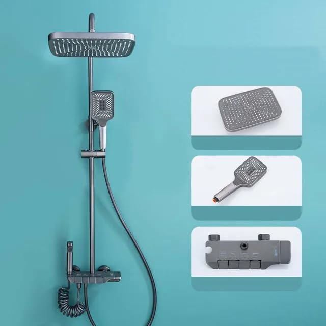 Image of RUVEL Shower Set - Aroha This Italian Brass Rainfall Shower Set offers 4 Water Functions for a luxurious shower experience