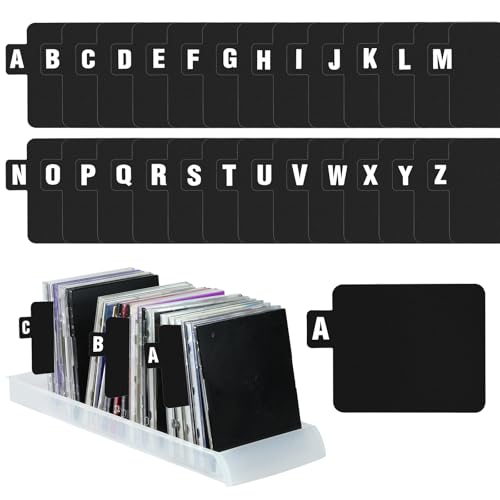 BLSUREFYX 26 PCS Vinyl Record Dividers A-Z Alphabet Record Organizer with Alphabetical Tab Dividers...