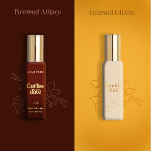 Image of Glamveda Cafe Romance Duo | Luxury Coffee Date & Vanilla Elixir Women Long Lasting | Pure Perfume for Woman 2x20ml | Coffee, Vanilla & Jasmine | Floral & Fruity Premium Fragrance Scent