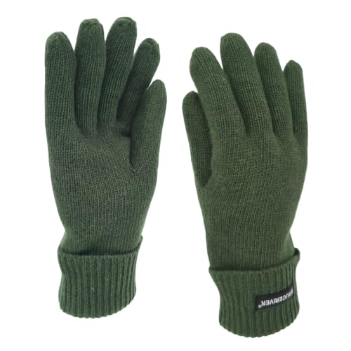 Image of BRUCERIVER Men's Pure Wool Knitted Gloves | Insulated Fleece Lining