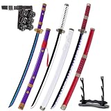 Zisu Carbon Steel Roronoa Zoro Sword, Zoro Cosplay Emma Zoro Sword Katana, About 40 inch Overall, 3pcs a Set