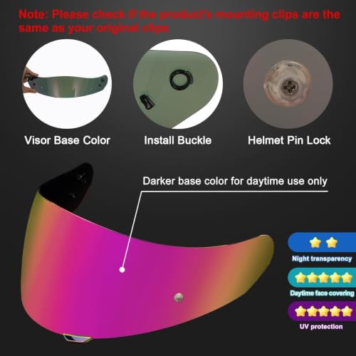 Image of PSLER Shatterproof Helmet Visor for HJ17,C90,C91,SY&CL-MAX 3,Deep Gold Red | Impact-Resistant ,UV400 Protection, Motorcycle Tinted Face Shield for HJ17,C90,C91,CL-MAX 2, IS-MAX BT, SY-MAX 3, IS-MAX 2