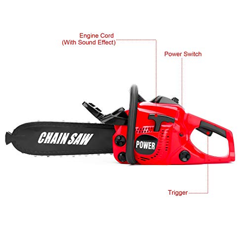 Liberty Imports Power Construction Tool Electric Chainsaw Toy Play Set with Rotating Chain and Realistic Sounds - Kids Pretend Construction Garden Yardwork