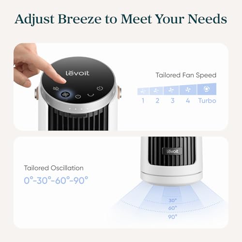 Levoit Tower Fan for Bedroom, 20dB Quiet Desk Fan, Portable Fan with 23ft/s - image 7