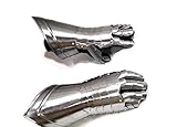 AnNafi® Handtooled Handcrafted Gauntlet Armor Steel and Leather Hand Protective Armour Gloves Pair | Medieval Knight Costume Warrior Metal Gauntlets