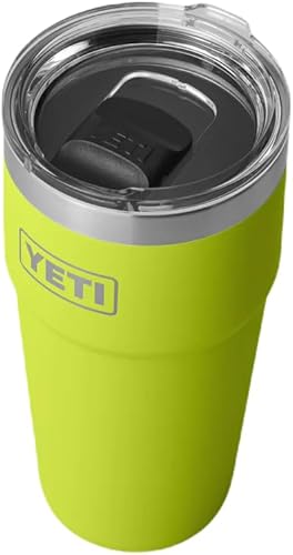 Miniatura 3 de YETI Rambler - Vaso apilable de 16 onzas, aislado al vacío, acero inoxidable con tapa MagSlider, color verde amarillento