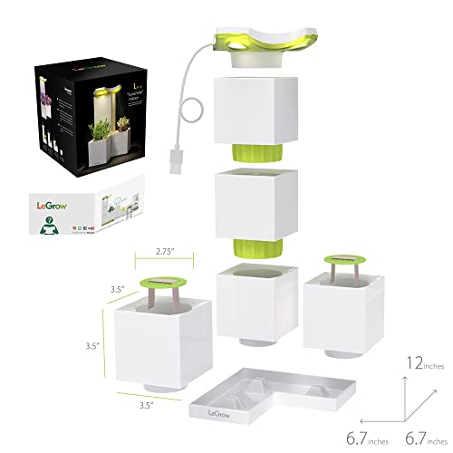 Legrow Indoor Planter With Led Grow Light, Automatic 12 Hours Timer, 10 Days Watering-Free, 2 Self Watering Pots For Small Plants, Home Decor & Office Desktop, White #TOP5