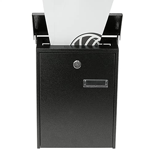 PrimeMatik - Metalen brievenbus voor brieven en post in zwarte kleur 235 x 75 x 315 mm - Afbeelding 8