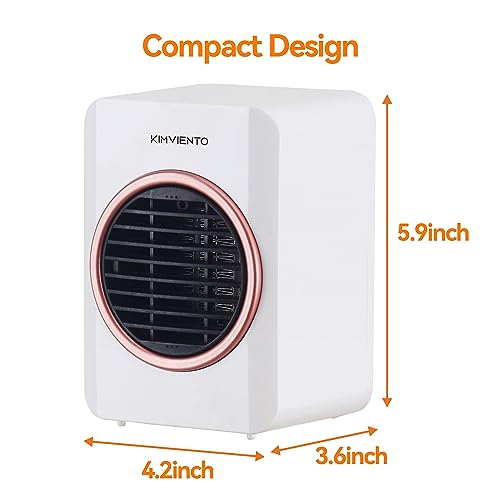 Mini Space Heater 200W Low Wattage Electric Small Desk Heater For Office, Bedroom, Home Or Room, Ceramic Personal Heaters For Indoor Use With Tip-Over And Overheat Protection, Energy Efficient, White #TOP3