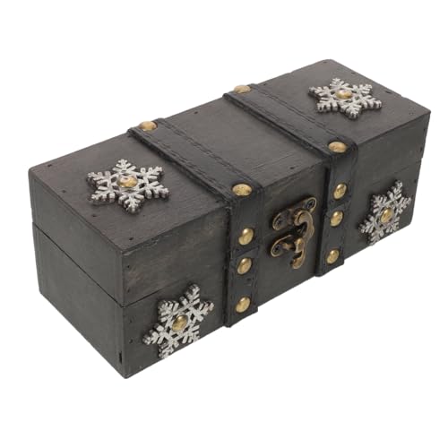 Ipetboom Vintage Caja de Joyería de Madera con Tapa Abatible y Cierre Organizador Retro para Joyas Manualidades y Recuerdos Caja Decorativa Artesanal para Almacenamiento Hogar