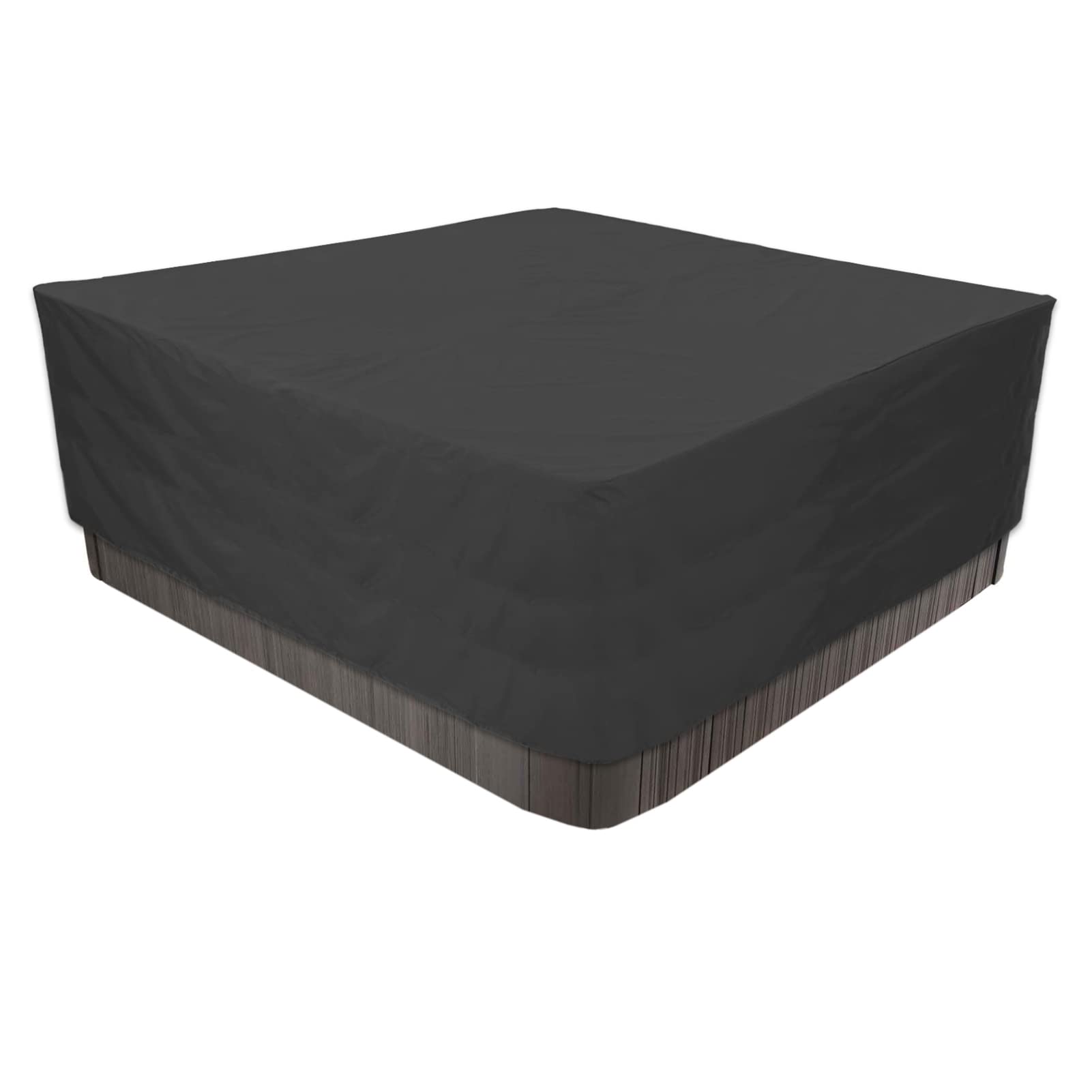 LDIW Universal Hot Tub Cover, Dustproof Waterproof 210D Oxford UV Resistant SPA Cover for Outdoor Garden Patio Furniture Swimming Pool,Black,231 * 231 * 90CM