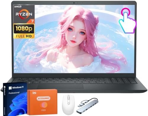 Dell Inspiron 15 3535 Touchscreen Laptop for Business, 15.6" FHD ...