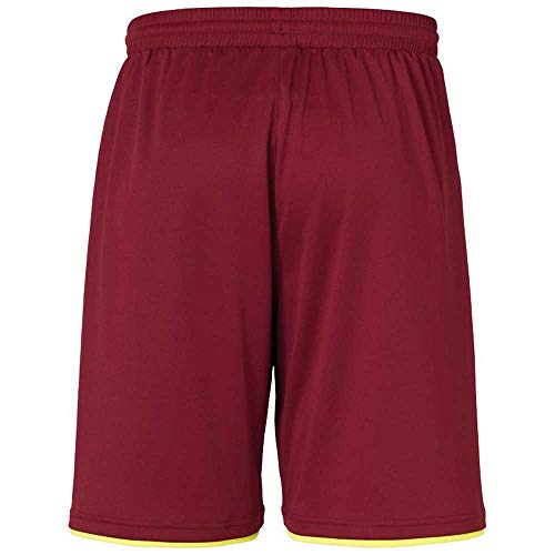 uhlsport Club Men's Football Shorts, Mens, 100380606, Burgundy/Fluorescent Yellow, 2XL, XXL - Image 2