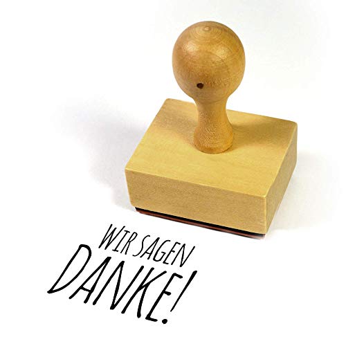 Frau WunderVoll® Stempel WIR Sagen Danke aus Holz, Schrift-/ Motivgröße: 3 x 2 cm/Motivstempel Textstempel Gummi Holz Gummistempel Stempel Gastgeschenk Stempel Hochzeit Dekostempel