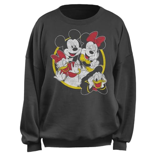 Polaire femme Disney Junior oversize - Sweat-shirt chaud anthracite taille XS