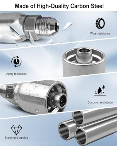 Image of 12Pcs 1 /2 inchHose x 1 /2 inch JIC Male Hydraulic Hose Crimp Fitting Ends Fit for Dayco Weatherhead U Series Adjustable Crimpers 37 Hydraulic Hose End Crimp