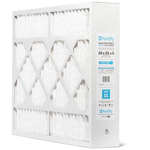 Image of Fortify 20x25x5 MERV 11 Replacement for Lennox X6673, X6661 HVAC Furnace Filter. (3-Pack) Actual Size: 19.7 x 24.7 x 4.38
