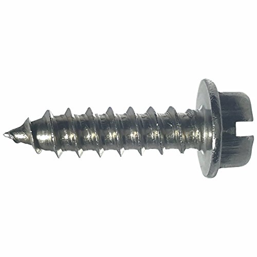 #14 X 3/4" Hex Washer Head Sheet Metal Screws, External Hex Drive, Stainless Steel 18-8, Full Thread, Bright Finish, Self-Tapping, Type A, Quantity 50 By Fastenere #TOP2