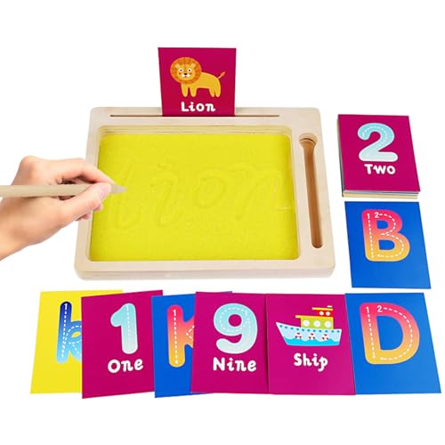Bandeja De Trazado De Para Niños, Montessori Mesa de Arena Juguetes, Tableta de Escritura Pizarra Magica Infantil, Entrenamiento temprano de Escritura y Signos Juguetes para Niños 3 4 5 Años