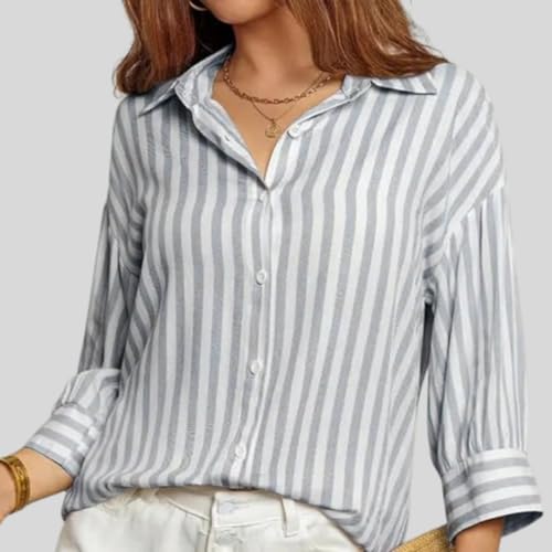 Image of IndoPrimo Striped Western Shirt for Women | Oversized Stylish Shirt Tops for Women