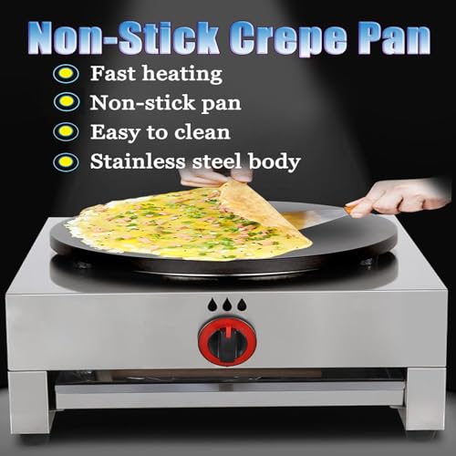 Multifunktions-Gas-Pfannkuchen-Maschine, kommerzielle Crepe-Maschine, verdickter Edelstahl-Körper 20mm verdickt großen Durchmesser Kuchenplatte für Business, Get-Togethers – Bild 3