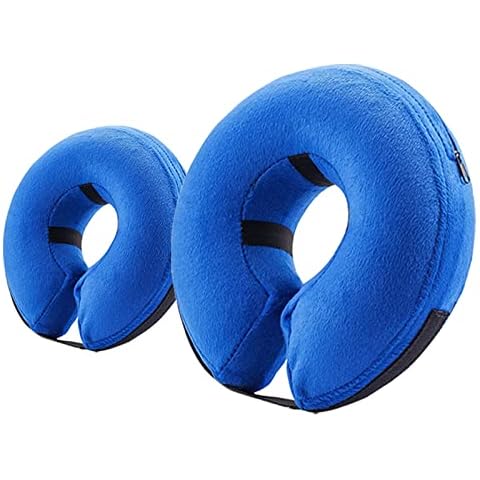 2 Packs Blue Medium and X-Small (Protective Inflatable Collar for Dogs and Cats - Soft Recovery Pet Cone, E-Collar Does not Impede) Cover