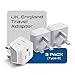Ceptics UK Travel Plug Adapter, 2 in 1 Type G Adapter, US to UK Adapter, Ireland, Dubai Travel Adapter with Dual USA Inputs, CE, RoHS - HK Outlet Adapter, 3 Pack