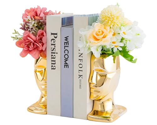 Boihegu Shiny Gold Decorative Bookends cover