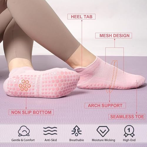 Image of 10 /20 Pairs Pilates Socks for Women, Non Slip Grip Yoga Barre Socks