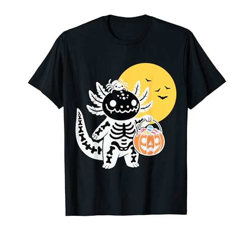 Halloween Horror Axolotl Kawaii Anime Divertido Mujeres Hombres Niños Camiseta