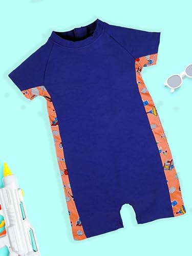 Image of KiddoPanti Boys & Girls Half Sleeve Mid Thigh Length Swim Suit