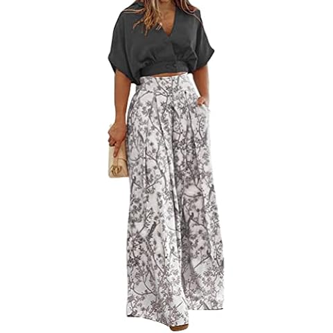 seiveini Zweiteiliger Damen Sommer Anzug Kurzarm Set Sexy Hosenanzug Slim Fit Hose 2 Stück Freizeitanzug 2 Teiler Hausanzug Haut + Hosen D Schwarz M Cover