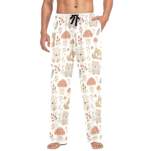 Bear Toys Men's Pajamas Pants Cotton Sleep Bottoms Pants Lounge Sleepwear - S