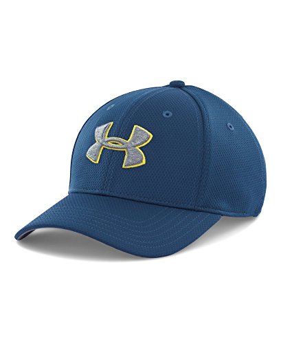 Under Armour Men's Blitzing II Stretch Fit Hat, Petrol Blue /Steel, Medium/Large