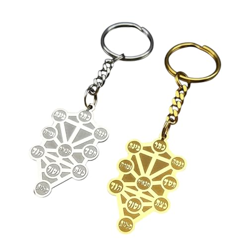 2025 カバラ セフィロト 生命の樹 ヘブライ キーチェーン レディース メンズ カバラ ステンレススチール チェーン バッグ ペンダント ジュエリー ギフト 装飾 ジュエリー 記念 アクセサリー トレンディ ギフトに最適, 画像の通り, Free size