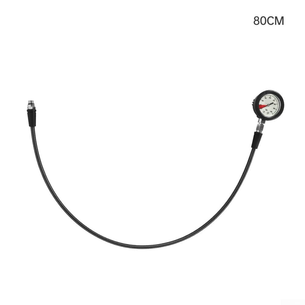 Manometro per immersioni subacquee con tubo in fibra di carbonio 7/16 20UNF per prestazioni subacquee migliorate (80 cm)