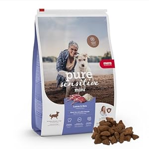 MERA Pure Sensitive Mini Lamm & Reis, Hundefutter trocken für kleine und Sensible Hunde, Trockenfutter aus Lamm und Reis, kleine Kroketten ohne Weizen und Zucker (4 kg)