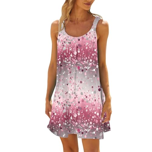 Strandkleider Für Frauen Ab 50 - Boho A Linien Tunika Hängerchen Kleid Damen Sommer Trägerkleid Italienische Mode Beach Dress 004b lila, XXL