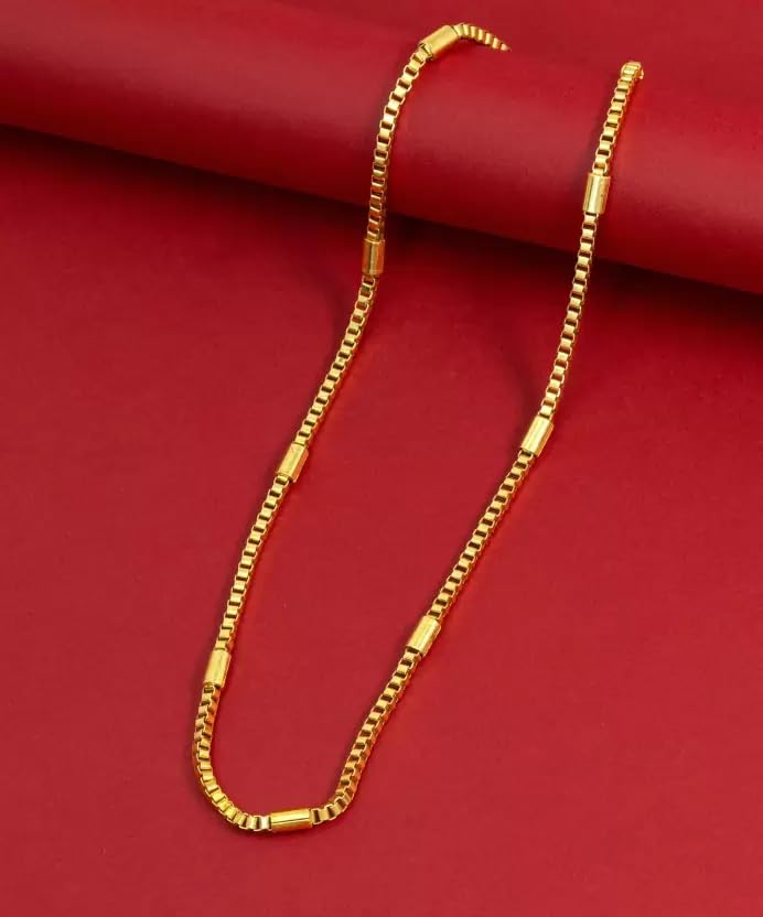 One gram Stylish Golden Neck woman and men Chain “24” Inches Gold-plated Chain_D334-picture-23
