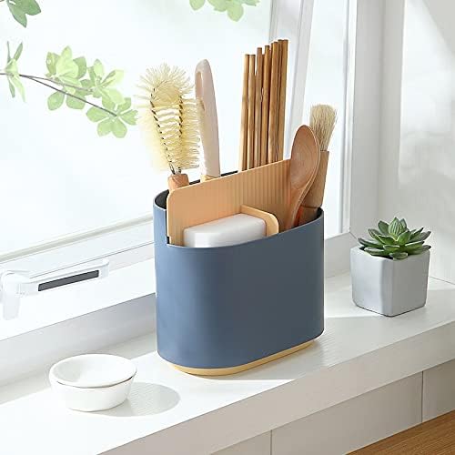 Chopstick Holder ----Two-Color Drain Chopsticks Cage Removable Cutlery Holder Spoon Tableware Storage Rack Containers Kitchen Organizer ( Color : Grey )