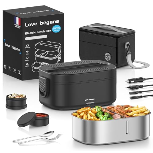 Love begans Gamelle Chauffante 100 W Lunch Box Chauffante Electrique, 1,5 L Gamelle Chauffante...